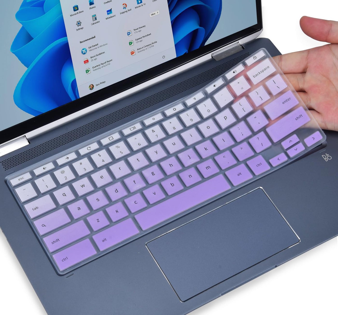 Keyboard Cover for HP 14" Chromebook 14a-na 14a-ca 14B-CA 14a-na0226nr 14a-ne0013dx 14a-na0031wm 14a-na0021nr na1043cl 14a-ca0030wm, HP Chromebook 14A G5 Keyboard Protector,Ombre Purple